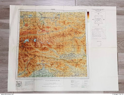 Carta Geografica Udine E Friuli Venezia Giulia I.G.M. Anno 1950 Cm 74,00 X 58,00 - Altri & Non Classificati