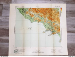 Carta Geografica Mappa Roma Gaeta Capri Ischia I.G.M. Anno 1951 Cm 65,00 X 58,00 - Sonstige & Ohne Zuordnung