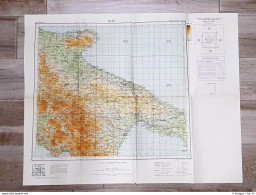 Carta Geografica O Mappa Bari E La Puglia I.G.M. Anno 1951 Cm 74,00 X 58,00 - Altri & Non Classificati