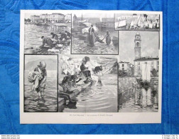 Sul Lago Maggiore Nel 1898 - Le Lavandaie Composizione Di A. Ferraguti - Ante 1900