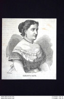 Il Soprano Italiano Carlotta Patti Incisione Del 1867 - Voor 1900