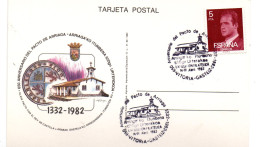 Tarjeta  Con Matasellos Pacto De Arriaga De 1982 - Lettres & Documents