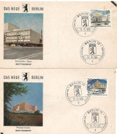 Germany  Berlin 1965  Buildings, Deutsche Oper,  New Philharmonie - Mi 255-256 FDC - Brieven En Documenten