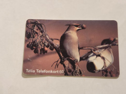 SWEDEN-(SE-TEL-060-0067)-Bird 3 Waxwing-(22)(Telefonkort 60)(tirage-100.000)(003077134)-used Card+1card Prepiad Free - Zweden