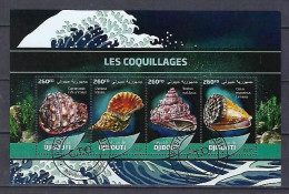 Animaux Coquillages Djibouti 2016 (396) Yvert N° 1200 à 1203 Oblitérés Used - Conchiglie