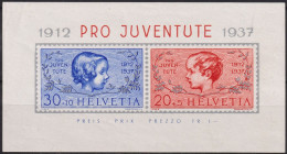 1937  Schweiz / Pro Juventute ** Zum:CH J83I/J84I, Mi:CH Bl. 3, Knabe Und Mädchenkopf - Nuevos