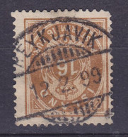 Iceland 1882 Mi. 12 , 3 Aur Ziffer Mit Krone Im Oval Deluxe Brotype REYKJAVIK Perf. 14 !! Inverted Wmk !! (o) (2 Scans) - Used Stamps