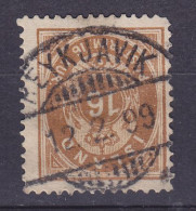 Iceland 1882 Mi. 12 , 3 Aur Ziffer Mit Krone Im Oval Deluxe Brotype REYKJAVIK Perf. 14 !! Inverted Wmk !! (o) (2 Scans) - Gebraucht