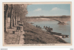 58 COSNE SUR LOIRE Les Bords De Loire Barques Brouettes Enfants Vers Pont VOIR DOS - Cosne Cours Sur Loire