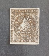 BOLIVIA 21 02 1863 1 ROWS BROWN - SILVER MOUNTAIN IN POTOSI STAMP NOT ISSUE VERY RARE . MNG - Bolivia