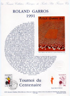 - Document Premier Jour TOURNOI DE TENNIS ROLLAND GARROS - PARIS 24.5.1991 - - Tenis