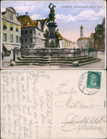 Ansichtskarte Augsburg Herkulesbrunnen Mit St. Ulrich (Zeichnung) 1933 - Augsburg
