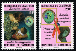 CAMEROUN Cameroon Kamerun 2001 Chantal Biya Foundation AIDS SIDA - Mi 1243A 1244 Sc 939 940 YT 903 904 MNH ** - Ziekte