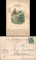 Menschen/Soziales Leben - Liebespaare Im Park  1901 Prägekarte - Coppie