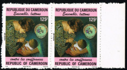 CAMEROUN Cameroon Kamerun 2001 Chantal Biya Foundation 125 F - Mi 1243C Pair MNH - Local Perforation RARE - Malattie