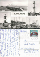 Rostock Mole, Molenkopf, Am Alten Strom, Leuchtturm, Warnow-Werft 1980 - Rostock