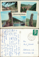 Bad Schandau - Panorama-Ansichten, Basteifelsen (Sächsische Schweiz),   1964 - Königstein (Sächs. Schw.)