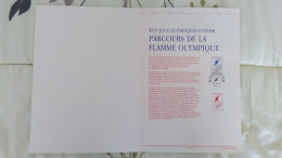 - Document Premier Jour JEUX OLYMPIQUES ALBERTVILLE - PARIS 14.11.1991 - FLAMME OLYMPIQUE - - Inverno1992: Albertville