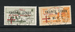 SAINT PIERRE ET MIQUELON 310/311 FRANCE LIBRE OEUVRES SOCIALES OBLITERE USED - Usados