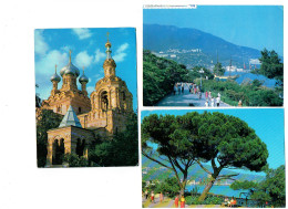 Lot 3 Cpm - Ukraine - YALTA - Cathédrale D'Alexandre Nevski - M Gorky City Park - Embankment - Ukraine