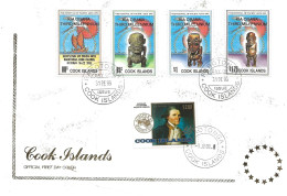 Cook Islands 1999-2000 Millennium Mi 1495-1498 + 1013   FDC   Cancelled 31.12.99 And 1.1.00 - Islas Cook