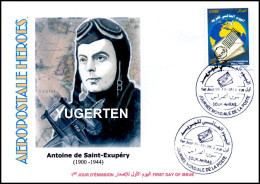 ALGERIA ALGERIE 2014 - World Postal Day Aeropostale Heroes St Exupery Aeropostal Airmail Luftpost  Mail Transport - Vliegtuigen