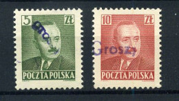 Poland 1950 - Surcharge 'Groszy" - ** MNH - Unused Stamps