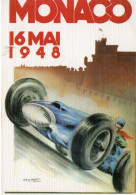 Grand Prix  Monaco 1948  -  Publicité D'epoque -  Illustrateur Géo Matt  - Original  La Cigogne Edition   -  CPSM - Grand Prix / F1