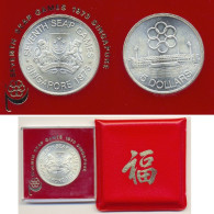 Singapore 5 Dollars Coin 1973 Seventh Seap Games Argent Silver - Singapour