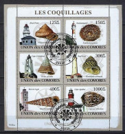 Phares Et Coquillages Comores 2009 (404) Yvert 1447 à 1452 Oblitérés Used - Faros