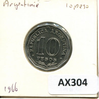 10 PESOS 1966 ARGENTINA Moneda #AX304.E.A - Argentinië