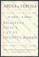 Verona Festival Opera Arena 1939 FG Cartolina MQ2682 - Verona