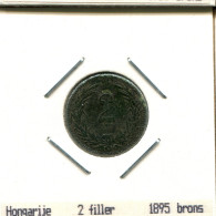 2 FILLER 1895 HUNGARY Coin #AS495.U.A - Hungría