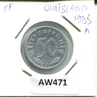 50 PFENNIG 1935 A DEUTSCHLAND Münze GERMANY #AW471.D.A - 50 Reichspfennig