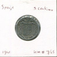 5 CENTIMOS 1941 SPAIN Coin #AR821.U.A - 5 Centiemen
