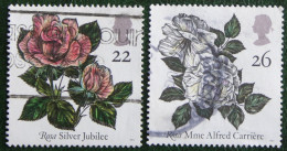 Roses Rose Flower Fleur (Mi 1345-1346) 1991 Used Gebruikt Oblitere ENGLAND GRANDE-BRETAGNE GB GREAT BRITAIN - Oblitérés