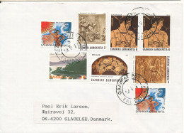 Greece Cover Sent To Denmark 4-5-1987 With More Topic Stamps - Brieven En Documenten