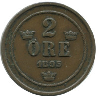 2 ORE 1895 SUÈDE SWEDEN Pièce #AC983.2.F.A - Suède