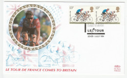 CYCLING Special SILK 1994 TOUR DE FRANCE In BRITAIN DOVER Event COVER Gb Stamps Bicycle Bike Sport - Ciclismo