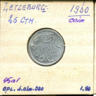 25 CENTIMES 1960 LUXEMBOURG Coin #AT191.U.A - Lussemburgo