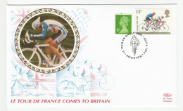 CYCLING Special SILK 1994 TOUR DE FRANCE In BRITAIN BRIGHTON Event COVER Gb Stamps Bicycle Bike Sport - Ciclismo