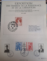 EXPOSITION DES TIMBRES DE LA RESISTANCE ET DE LA LIBERATION 3E EDITION (ACTL NICE) PLANCHE NUMEROTEE - Libération