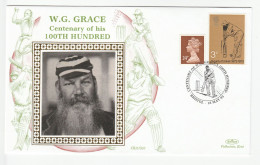 CRICKET Special SILK 1995  Anniv W.G .GRACE  Bristol Event COVER Gb Stamps Sport - Cricket