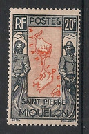 SPM - 1932-33 - N°YT. 142 - Carte 20c Noir Et Rouge - Neuf Luxe ** / MNH / Postfrisch - Nuevos