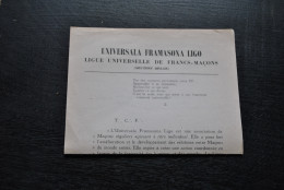 Universala Framasona Ligo Ligue Universelle De Franc-Maçons Section Belge Bulletin De Participation 1957 Maçonnerie Loge - Esotérisme