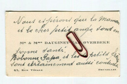 BRUXELLES - Carte De Visite 1943, Voir Verso, Dauginet Van Overbeke, Rue Vésale 42, Pour Fam. Gérardy Warland - Visiting Cards