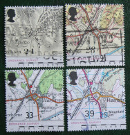 ORDNANCE SURVEY MAPS ANNIVERSARY (Mi 1363-1366) 1991 Used Gebruikt Oblitere ENGLAND GRANDE-BRETAGNE GB GREAT BRITAIN - Oblitérés