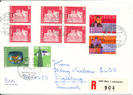 Switzerland Cover Sent To Denmark 15-11-1974 With A Lot Of Stamps - Cartas & Documentos