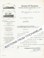 Lettre Illustrée 1938 - HAINE-SAINT-PIERRE - FORGES-USINES & FONDERIES - Locomotives, Tenders, Wagons, - Altri & Non Classificati