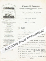 Lettre Illustrée 1938 - HAINE-SAINT-PIERRE - FORGES-USINES & FONDERIES - Locomotives, Tenders, Wagons, - Otros & Sin Clasificación